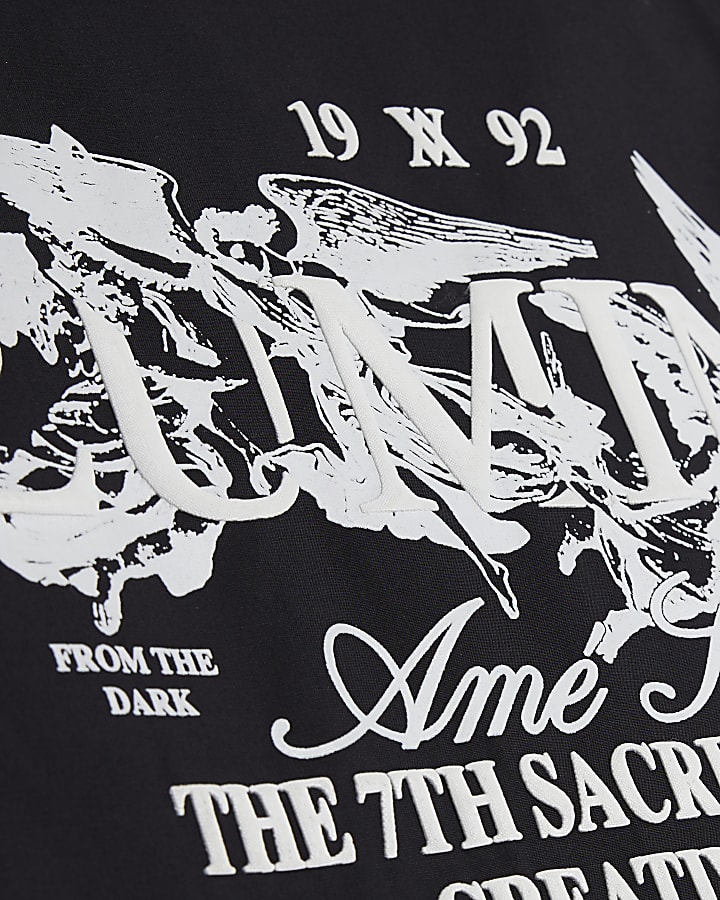 Boys black Luminis gothic graphic shirt