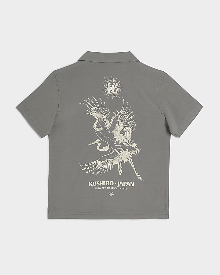 Boys grey japanese shirt