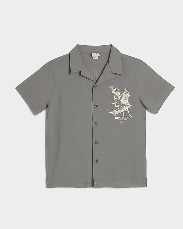 Boys grey japanese shirt