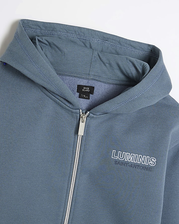 Boys Blue Luminis Zip Through Hoodie