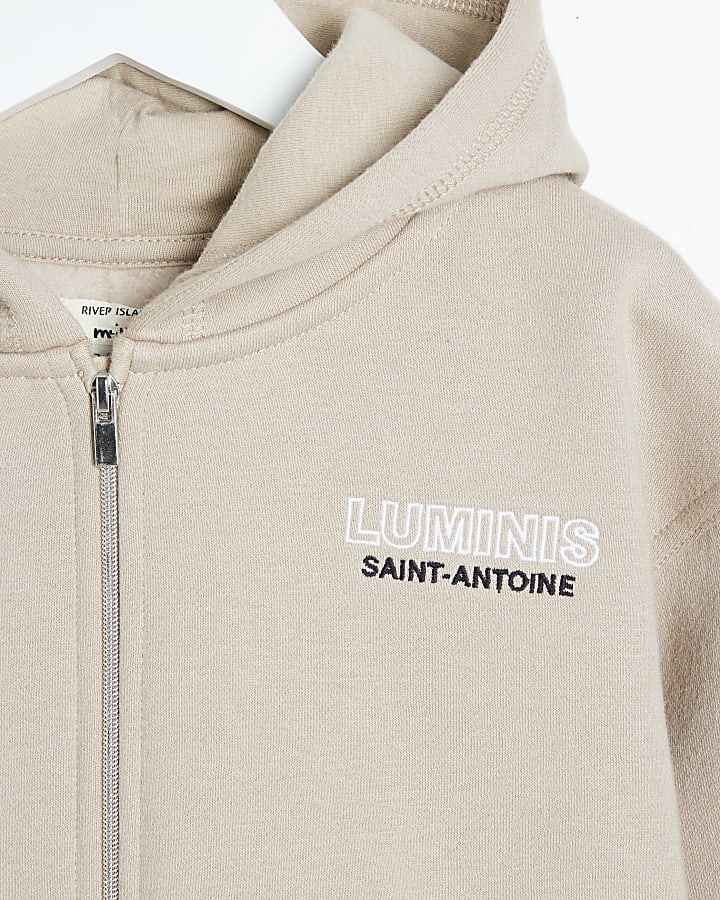Mini Boys Beige Luminis Zip Through Set