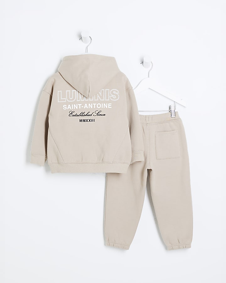 Mini Boys Beige Luminis Zip Through Set
