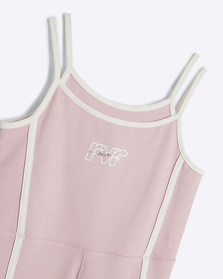 Girls pink RI Active tipped jumpsuit