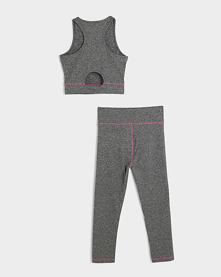 Girls grey RI Active seam tank top set