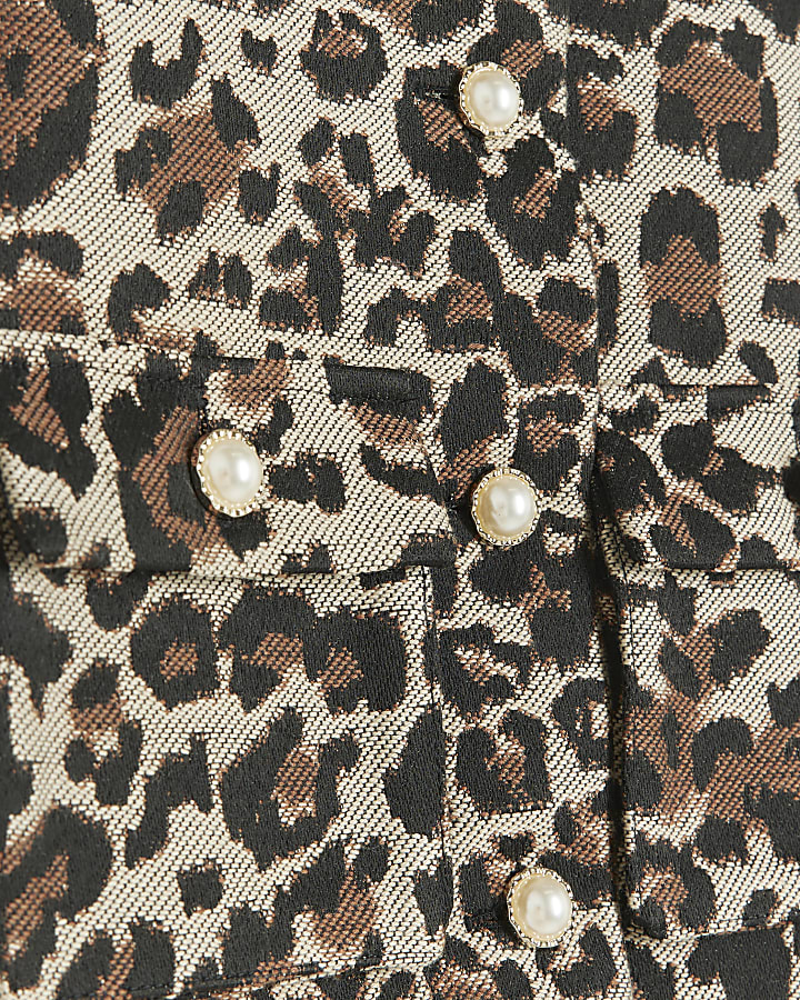 Girls brown leopard print jacket