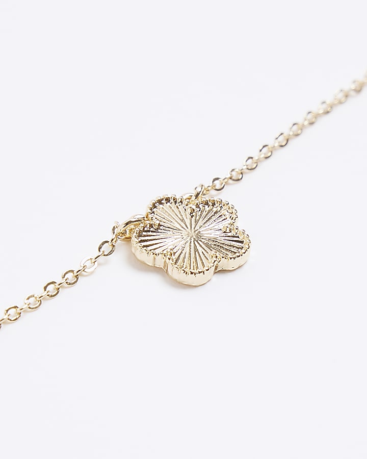 Gold colour flower necklace