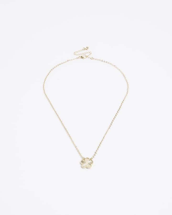 Gold colour flower necklace