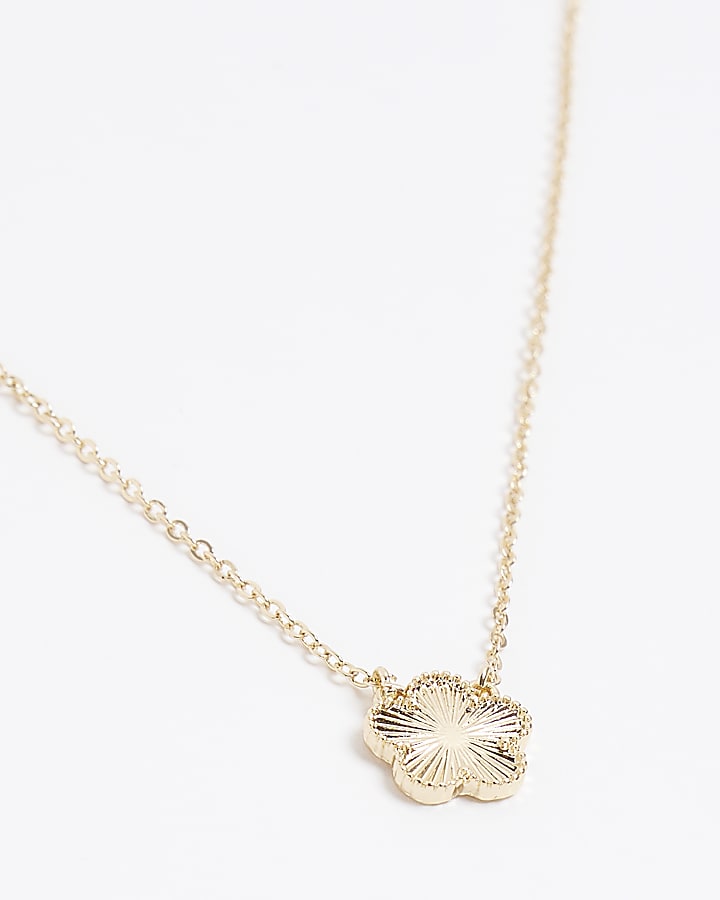 Gold colour flower necklace