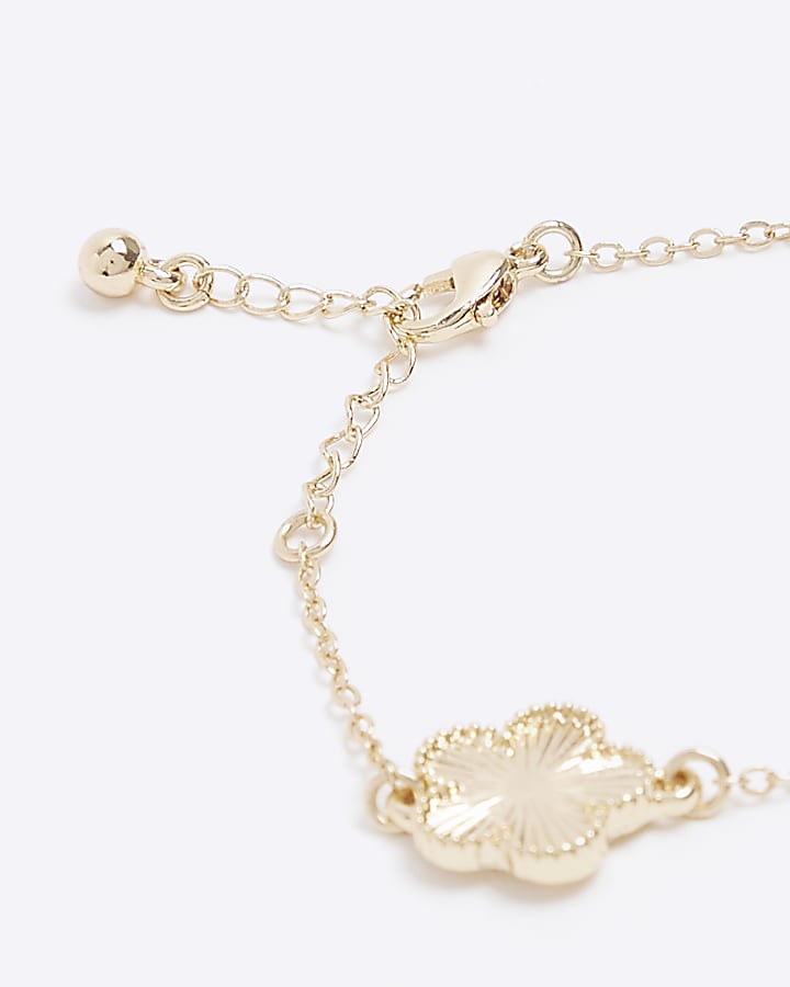 Gold colour flower bracelet