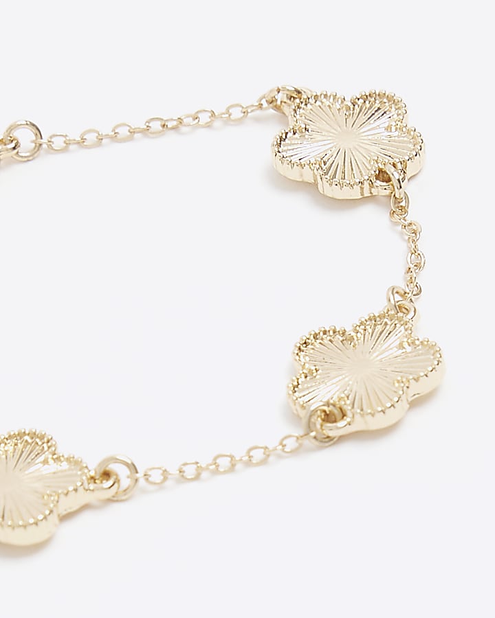 Gold colour flower bracelet