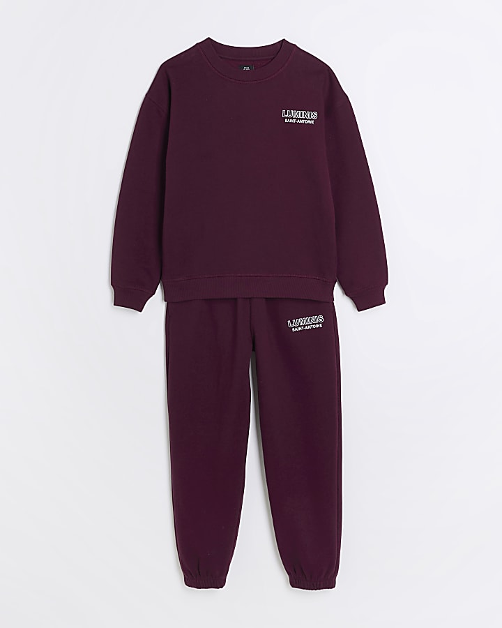 Boys Red Luminis Sweatshirt and Joggers Set