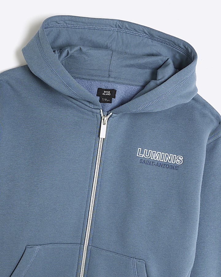 Boys Blue Luminis Zip Through Hoodie Set