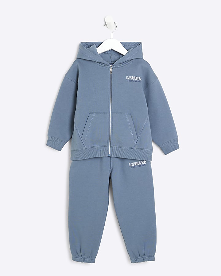 Mini Boys Blue Luminis Zip Through Set