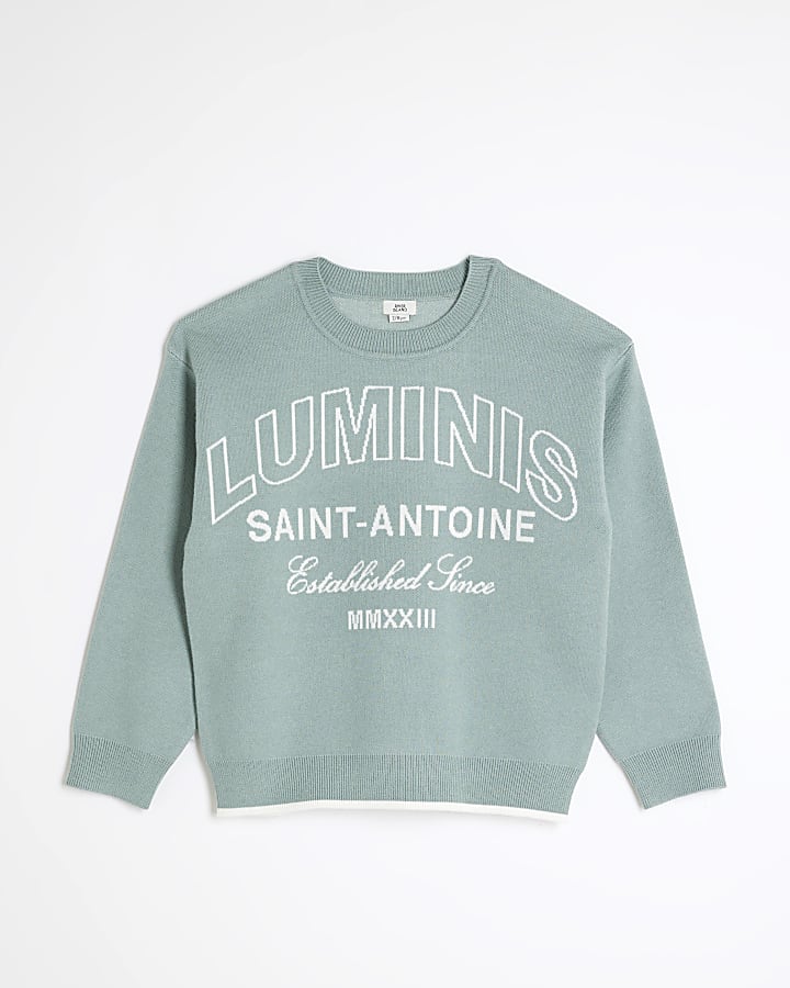 Boys Green Luminis Graphic Jumper