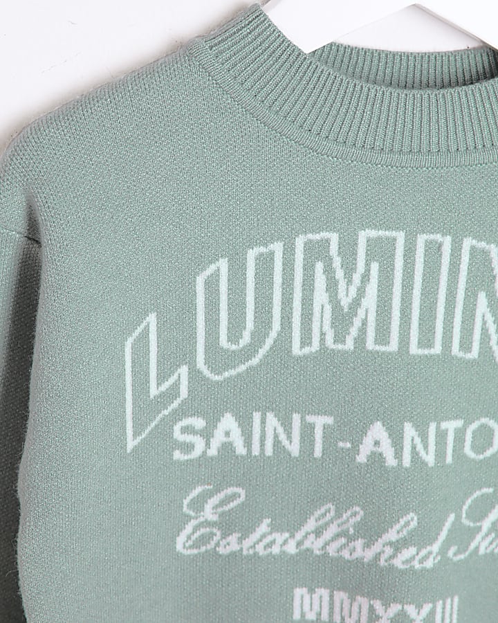 Mini Boys Green Luminis Jumper