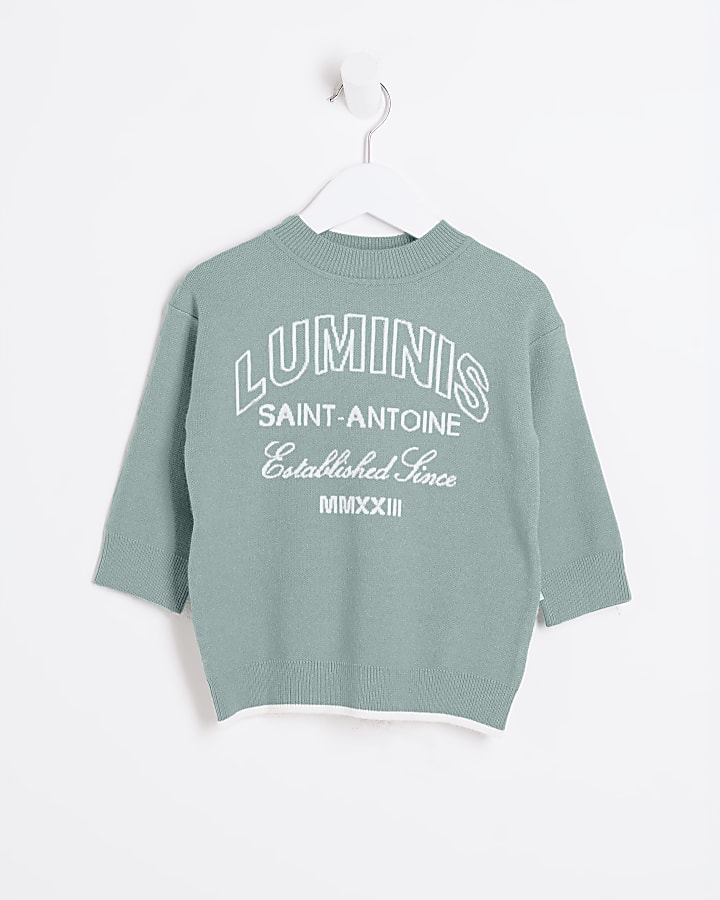 Mini Boys Green Luminis Jumper