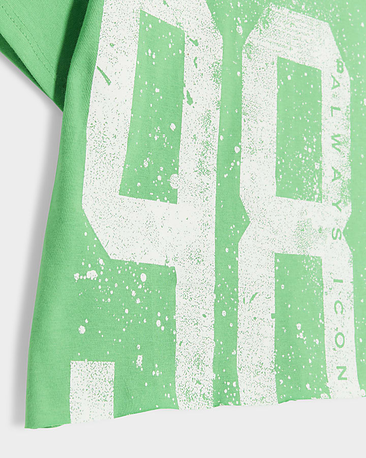 Girls green Number Graphic Print T-Shirt