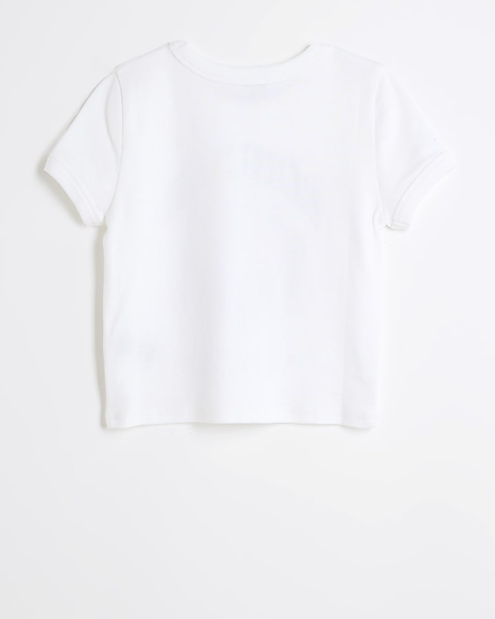 Girls White Western embellished T-shirt