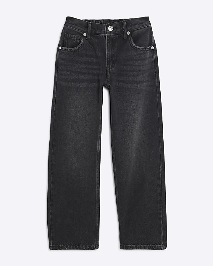 Girls Black Straight Leg Jeans