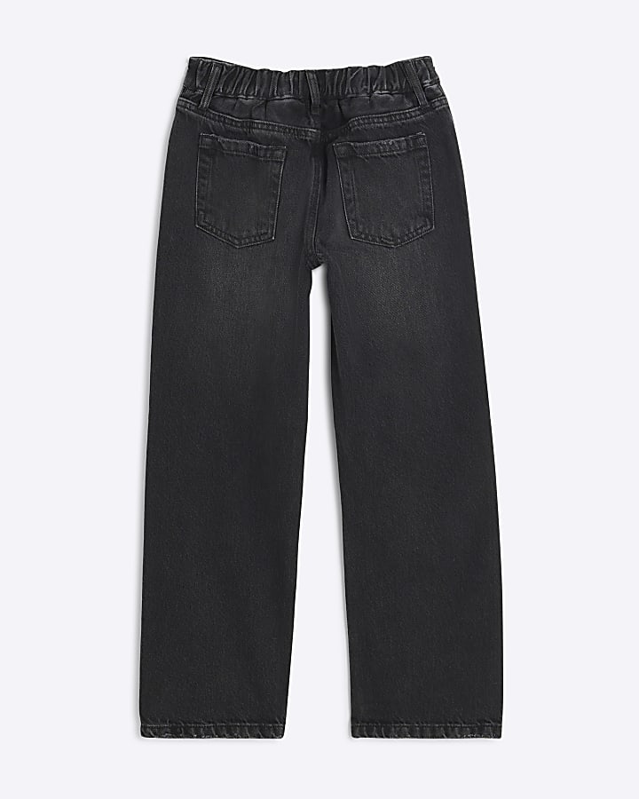 Girls Black Straight Leg Jeans