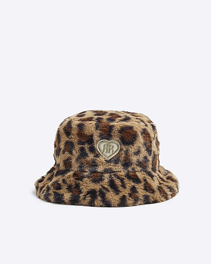 Leopard bucket hat fur online