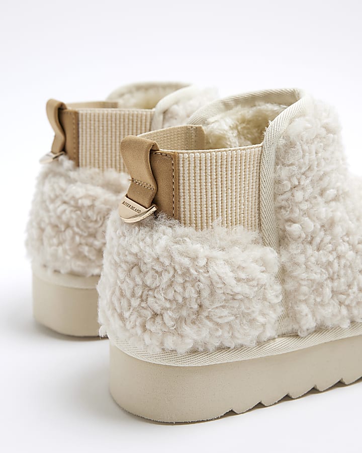 Girls Cream Borg Lining Boots