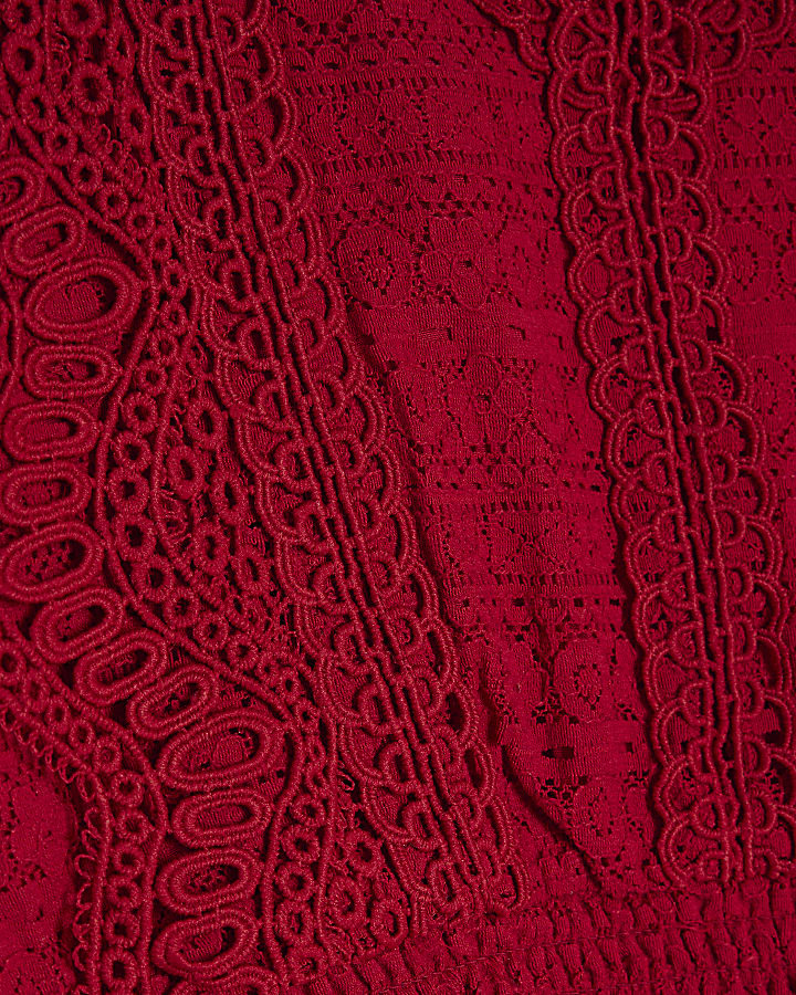 Girls red lace blouse