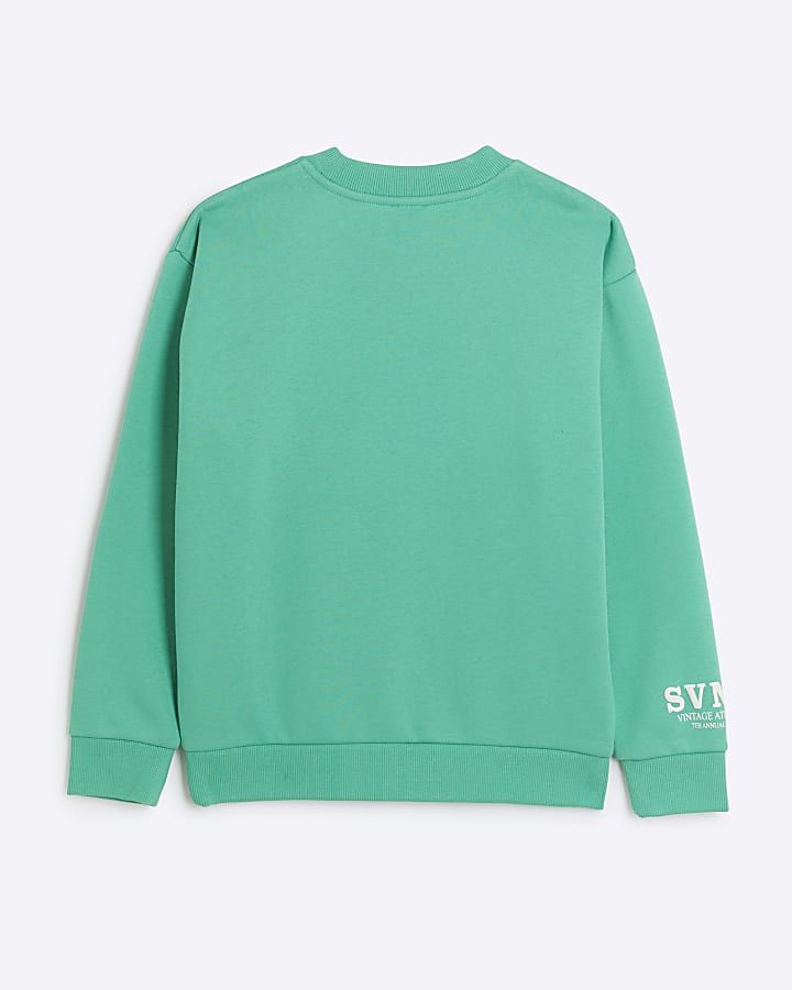 Boys green embossed graphic sweatshirt