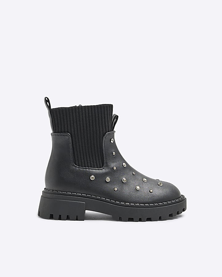 Black chelsea boots with studs on sale