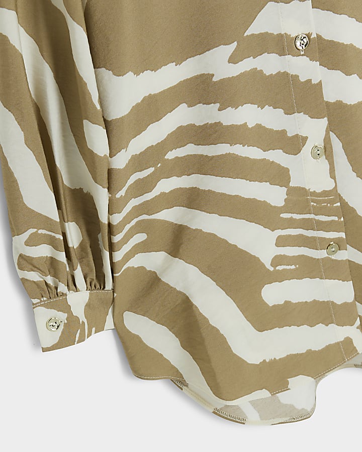 Girls beige zebra print shirt