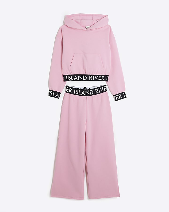 Girls pink RI hoodie and joggers set