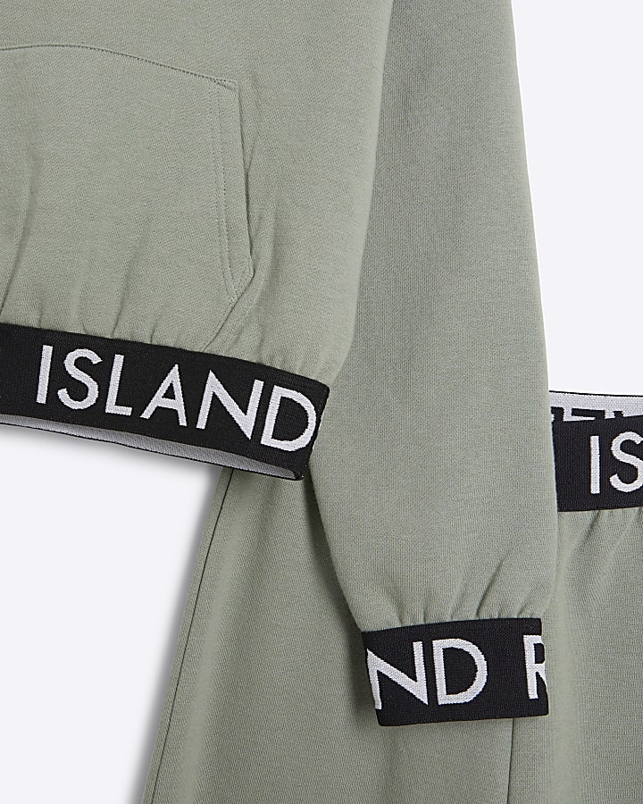 Girls khaki RI hoodie and joggers set