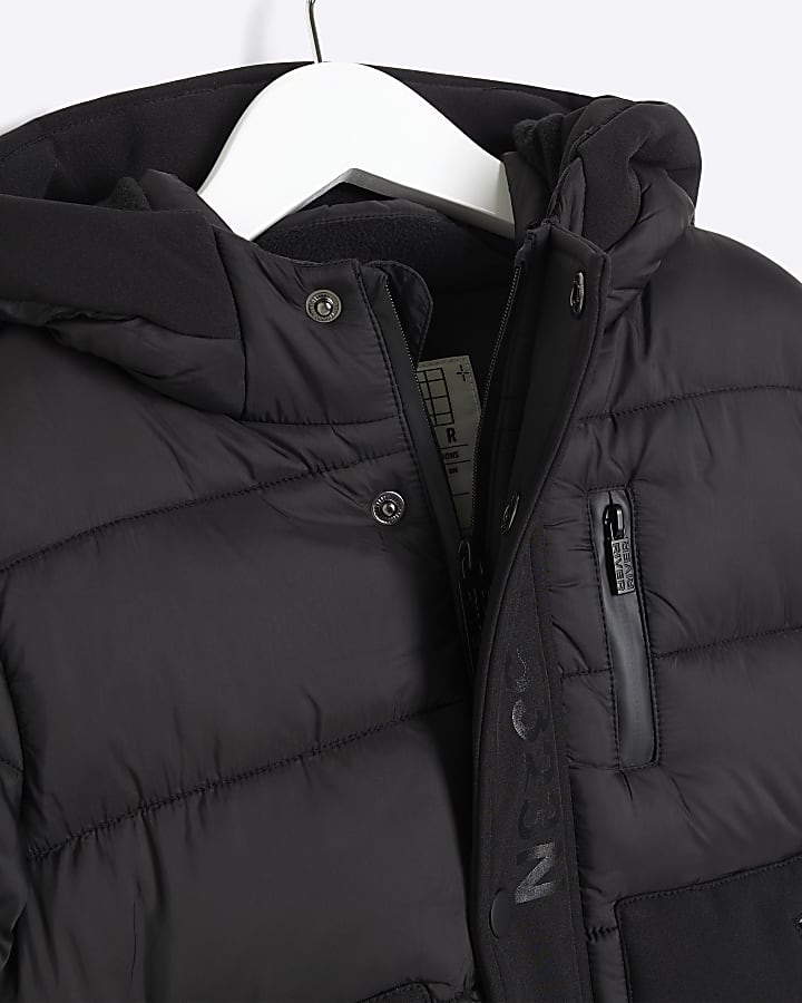 Mini Boys Black Puffer Jacket