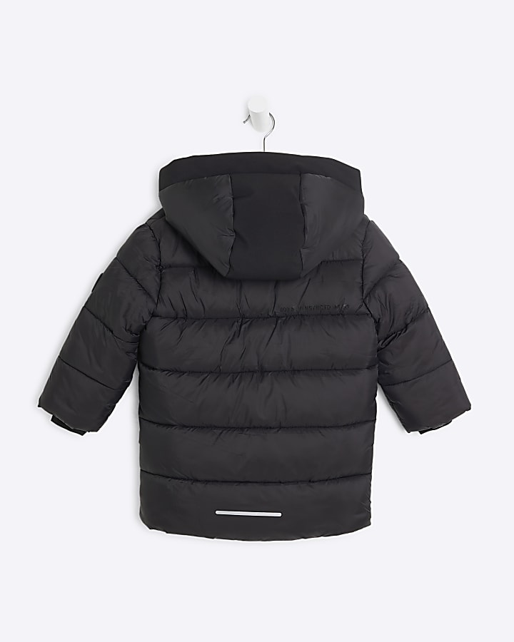 Mini Boys Black Puffer Jacket