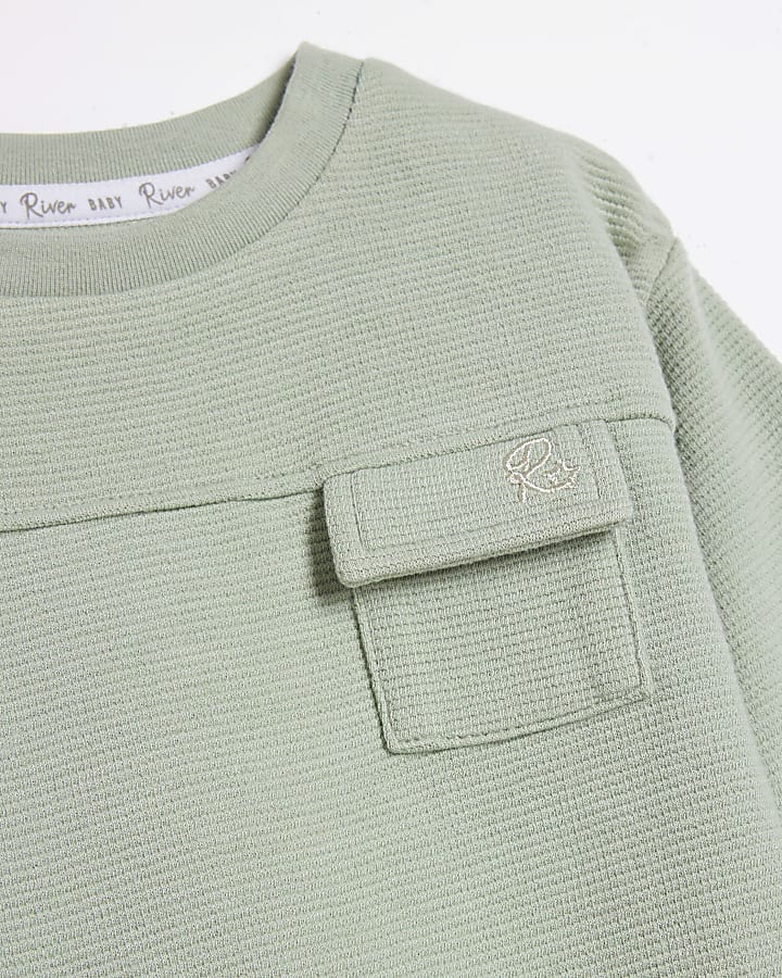 Baby Boys Khaki Ottoman Sweatshirt Set
