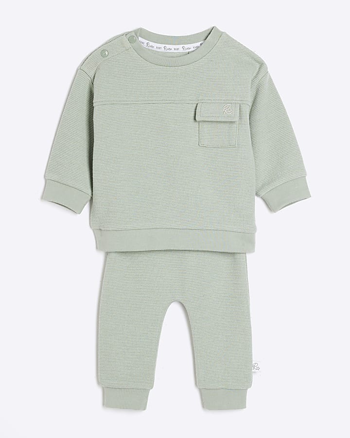 Baby Boys Khaki Ottoman Sweatshirt Set