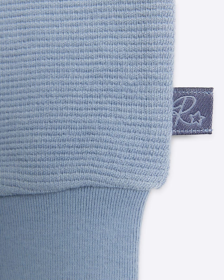 Baby boys blue ribbed sweatshirt set