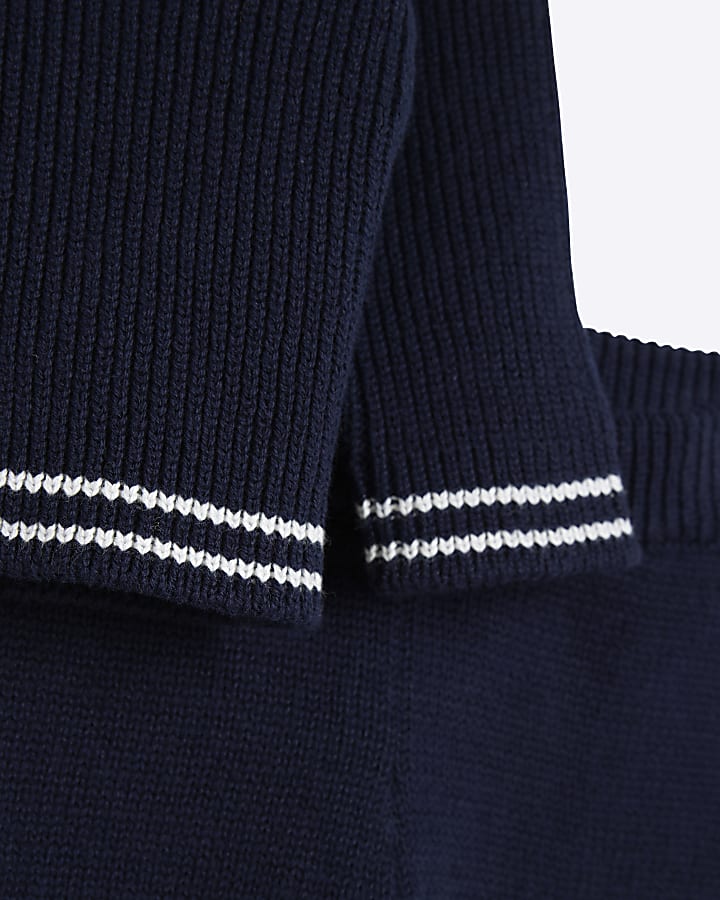 Baby boys navy cable knit cardigan set