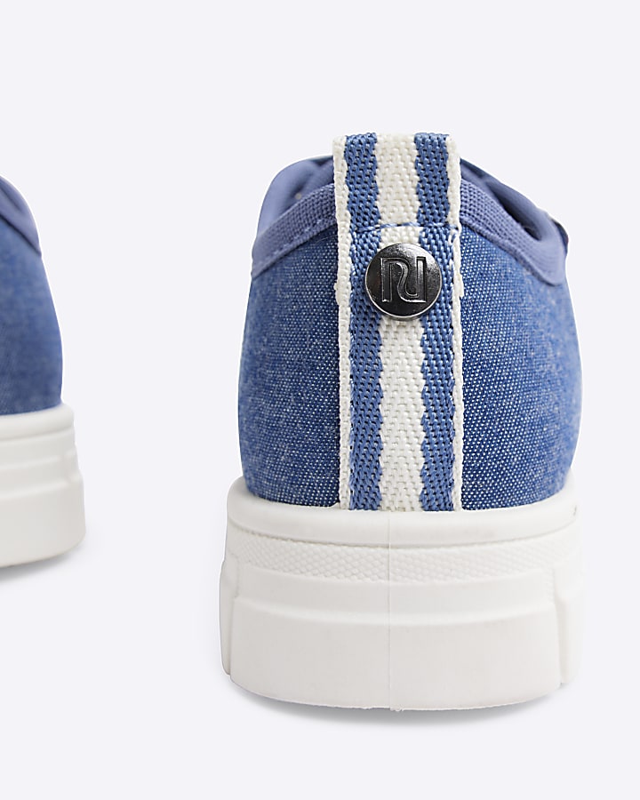 Mini Boys Blue Denim Canvas Plimsolls