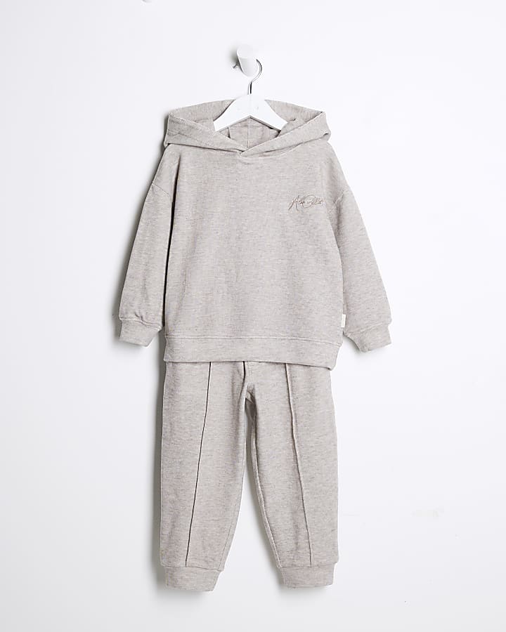 Mini Boys Stone Cosy Hoodie And Joggers Set