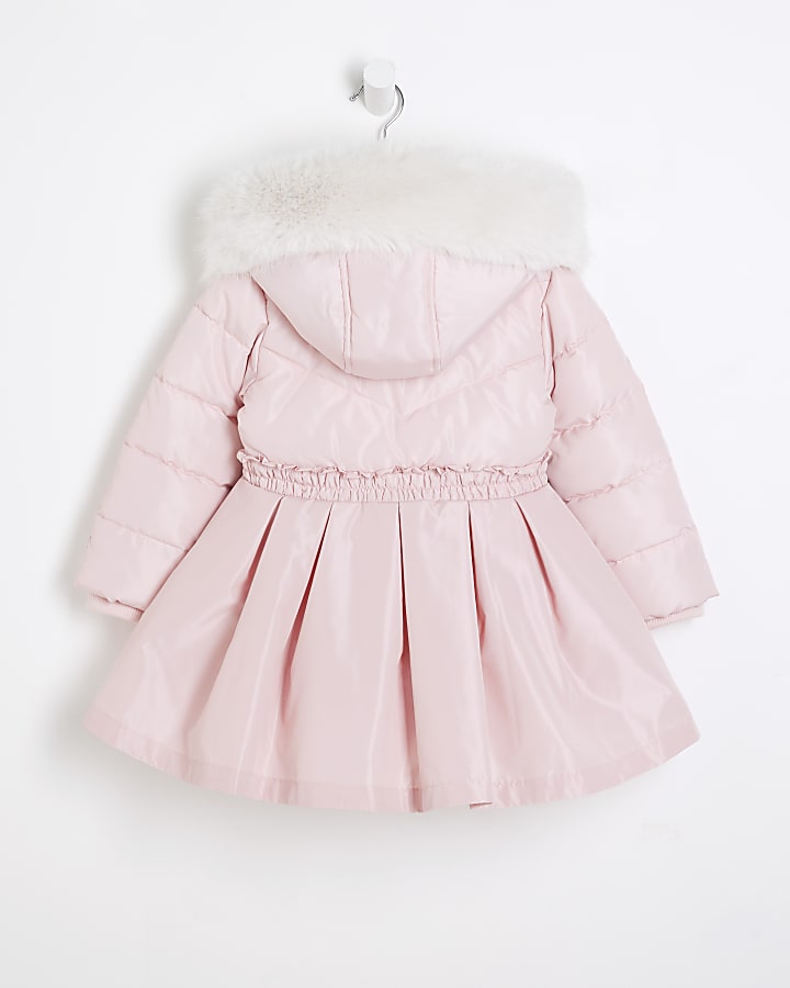 Mini Girls Pink Skirt Padded Coat