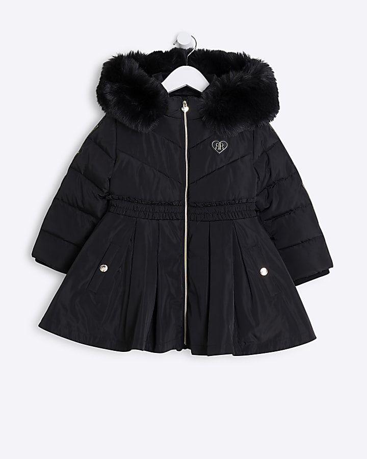 Girls black quilted coat online