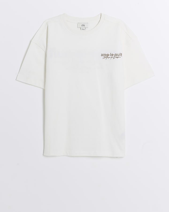 Boys white embroidered t-shirt