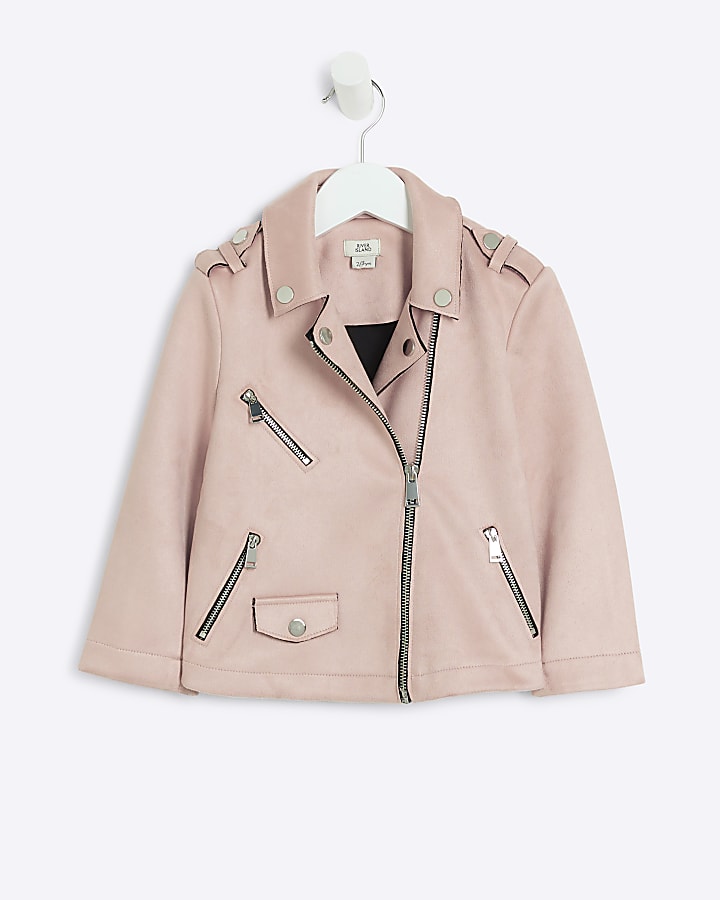 Girls pink leather jacket online