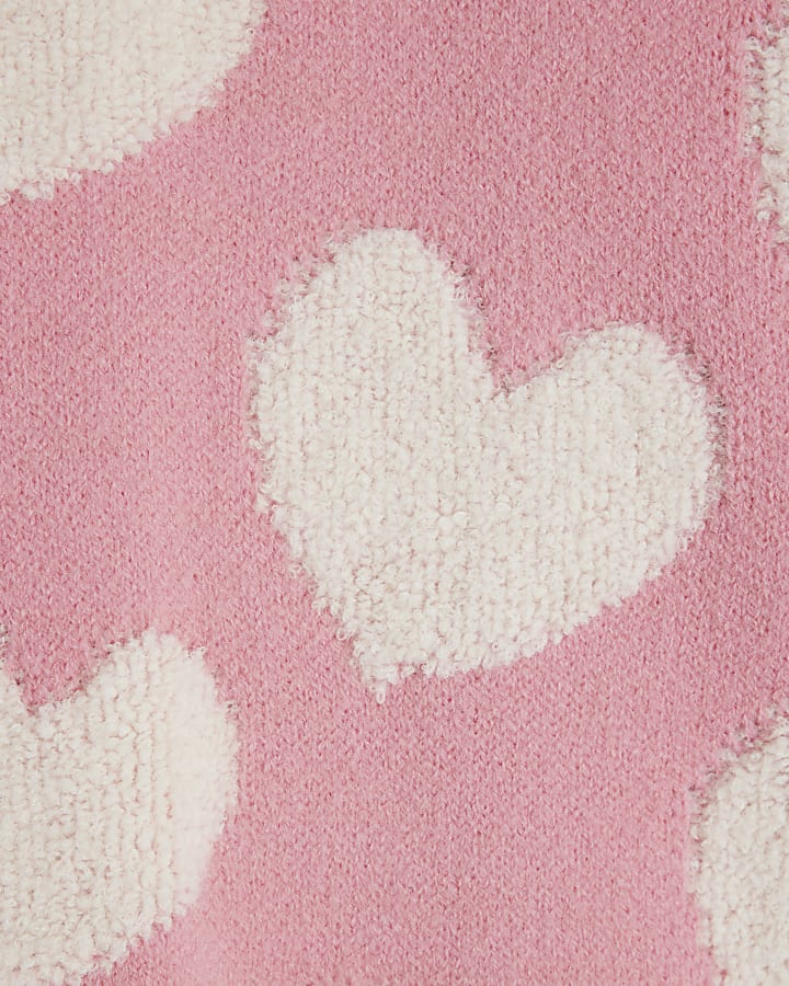 Girls Pink Heart Jumper Dress