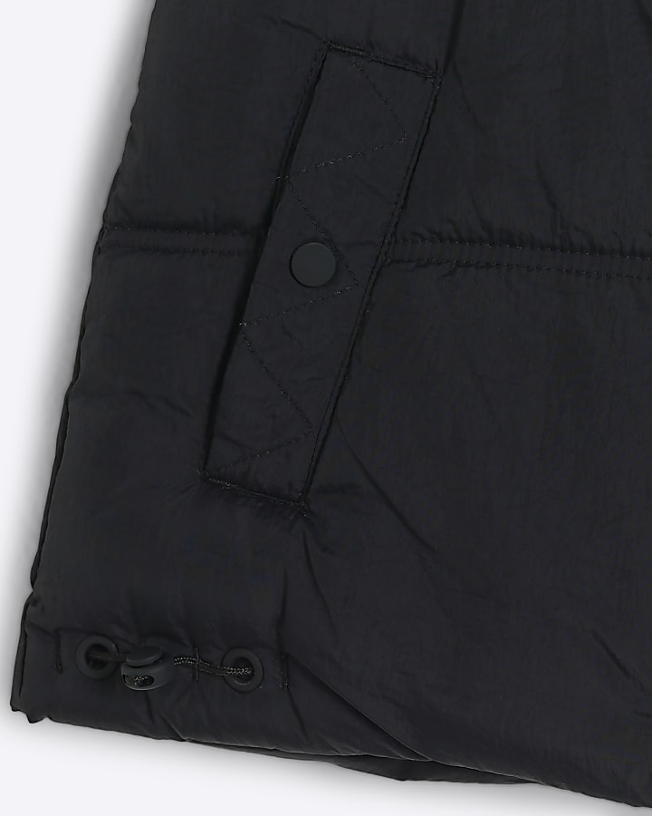 Mini girls black hooded gilet