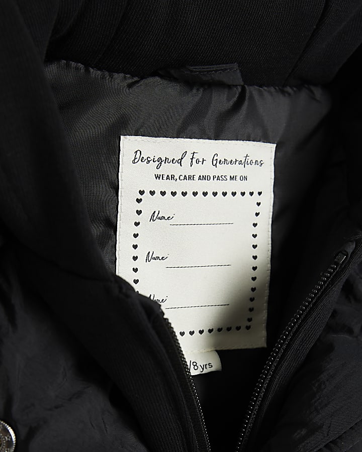 Girls black hooded gilet