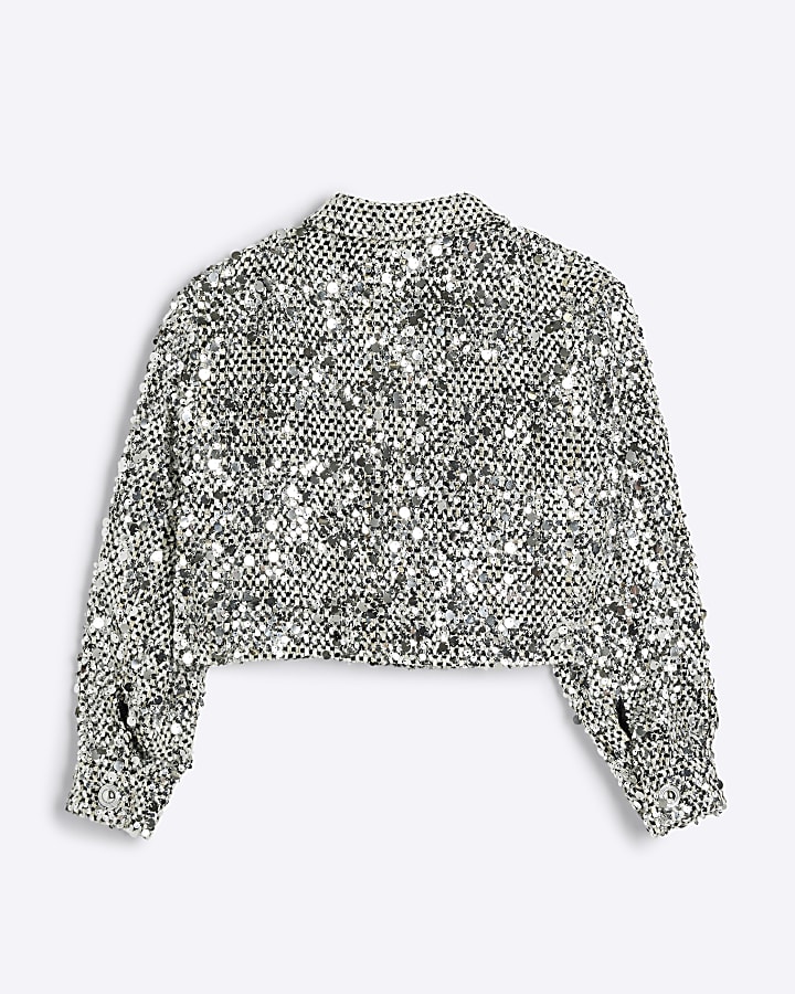 Girls black sequin jacket