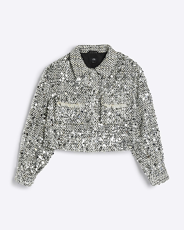 Girls black sequin jacket