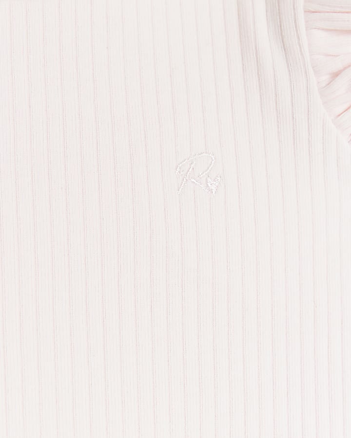 Baby girls pink frill sweatshirt set